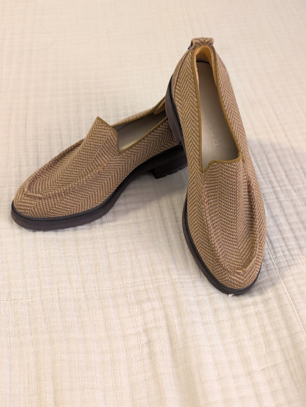 Rothy's The Lug Sole Loafer Teak Herringbone Slip-On Loafers